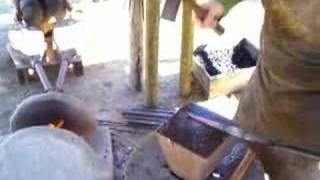 Celtic Iron Age Blacksmithing demo 2008 4 [upl. by Hanford]