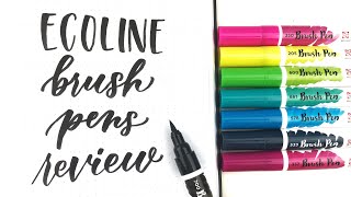 Ecoline Brush Pens Review AND Compared to Karin Markers [upl. by Eecak775]