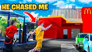 Ronald McDonald Getting Chased By McDonalds Employee [upl. by Lebyram]