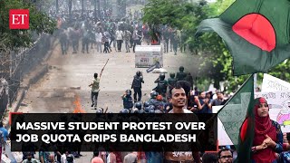 Bangladesh antijob quota protests Univ students on the streets violence leaves few dead [upl. by Tteragram513]