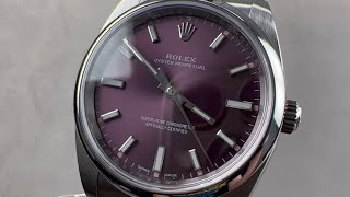 Rolex Oyster Perpetual 34 Red Grape Dial 114200 Rolex Watch Review [upl. by Steady]