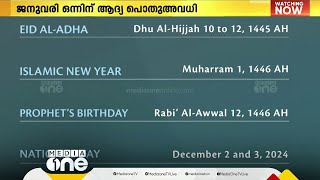 യുഎഇയിൽ അടുത്ത വർഷത്തെ പൊതു അവധി ദിനങ്ങൾ പ്രഖ്യാപിച്ചു [upl. by Chiaki]