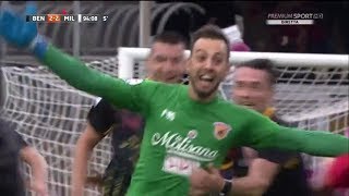 Gol storico del Benevento pareggio al 95 del portiere Brignoli Benevento vs Milan 22 [upl. by Fidole]