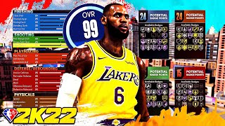 NBA 2K22 LEBRON JAMES BUILD  TWO WAY FACILITATING FINISHER BUILD [upl. by Fenner955]