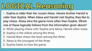 Logical Reasoning Sophia is older than cousin Alexa Alexas brother Harold is older than Sophia [upl. by Caz431]