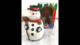 BampD Christmas Frosty The SNOWMAN Moving Musical Glowing Rubber Dancing 9” RARE [upl. by Rus]