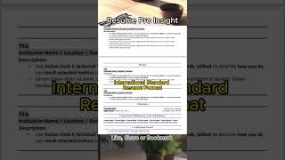 International Standard Resume  Format advance resume format 2024 2025 [upl. by Kathlene]