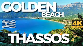 ⛱️THASSOS  GOLDEN Beach🐠 Greece ⛱️ 4K  Drone [upl. by Collete310]