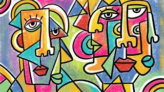 Draw Cubism Picasso inspired Abstract portrait  Cubism art lesson  How to draw Cubism faces [upl. by Zarihs987]