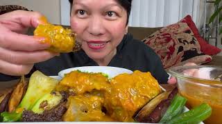 BEEF OXTAIL KARE KARE MUKBANG  FILIPINO FOOD MUKBANG PHILIPPINES [upl. by Ajin352]