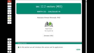 sec 12 2 Vectors recording Pat one [upl. by Lizzy]