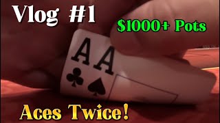 Playing1 BIG POTS in 12 NL Holdem Poker Vlog Ep 1 [upl. by Japeth940]