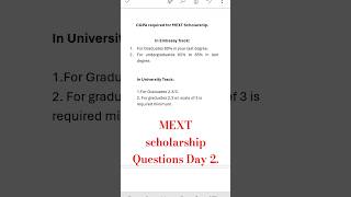 2 CGPA Required for MEXT Scholarship 2025 mextscholarship mext viral [upl. by Ymer]