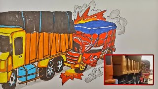 Truk Trending Topic Laka Menabrak Truk Fuso di Jalan Tol [upl. by Daitzman746]