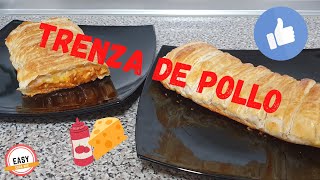 Trenza de pollo  Una manera muy fácil rica y bonita de hacer hojaldre [upl. by Carena]