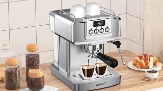 SUMSATY Espresso Machine Stainless Steel Espresso Machine Review Good quality heavy duty tastes [upl. by Talich569]