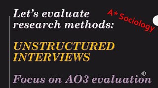 A Sociology Lets evaluate research methods Unstructured interviews [upl. by Ymmij]