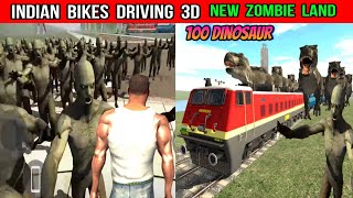 Indian Bikes Driving 3d  Zombie Land Update  100 Dinosaur  Funny Gameplay Indian Bikes Driving 🤣🤣 [upl. by Abernon759]