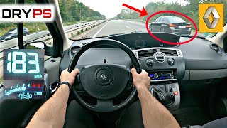 Renault Scenic II 19 dCi  TOP SPEED DRIVE on GERMAN AUTOBAHN  POV [upl. by Willi]