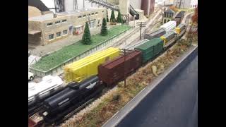 Workington Model Railway Exhibition The Two of them are USAs Freight Trains passed by [upl. by Namus328]