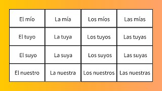 Learn Spanish Possessive Pronouns [upl. by Timon]