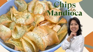 CHIPS DE MANDIOCA  Sequinho crocante e muito saboroso com salsinha desidratada [upl. by Eerrehs]