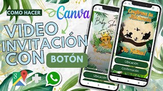 Como hacer una video invitación con botones de ubicación y confirmación de asistencia  CANVA GRATIS [upl. by Verina212]