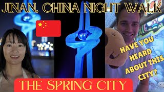 China Night Walk  JINAN CHINA  Chinese and English CC [upl. by Anel]