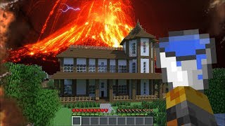 MC NAVEED SPAWNS A GIANT VOLCANO IN HOUSE SURVIVAL FOR ZOMBIE  SURVIVE VOLCANO MOD  Minecraft [upl. by Lacsap]