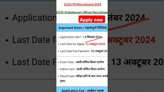 ECGC PO Recruitment 2024complete informationecgc india [upl. by Ginger]