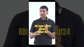 RBI Grade B 2024 Phase 1 Result Out  RBI Grade B Exam [upl. by Karlis]