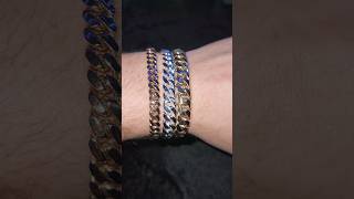 Miami Cuban Link Bracelet Size Comparison 7mm vs 85mm vs 10mm shorts sizecomparison jewelry [upl. by Iris]