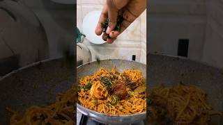 Italian or Native Nigerian pasta 👀 food foodcravings pasta prawns prawnrecipe spaghetti [upl. by Diamante]