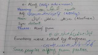 6 Aloof Aloofly Aloofness with Urdu meaning and usage [upl. by Nnylrahc545]