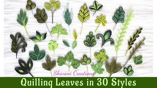 Paper Quilling Leaves in 30 Styles How to make Quilled Leaf [upl. by Nyret755]