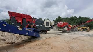 Sandvik QJ241 Jaw Crusher QE231 Scalper Screen Edge TS80 Stacker  Concrete Recycling ♻️ [upl. by Ahsercal]