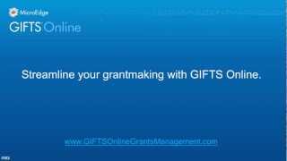 GIFTS Online Grants Management System MicroEdge [upl. by Chavez532]