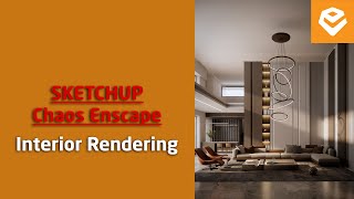 Enscape 4 For SketchUp  024 Lighting Big Interior Livingroom by Natural Light [upl. by Raddie]