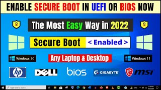 How to Enable Secure Boot in Bios or UEFI Settings on Windows 10 PC Easily 2022 [upl. by Adnoryt]