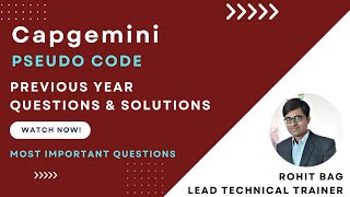 Capgemini Pseudo Code Questions  Previous Year Questions  Questions amp Solutions [upl. by Siloum]