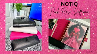 UNBOXING 📦 NOTIQ Pink Rose Saffiano Planner Cover [upl. by Romilly]