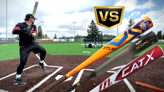 BATTLE FOR 1  Rawlings Icon vs Louisville Slugger Atlas vs Marucci CatX  BBCOR Showdown [upl. by Aseneg]