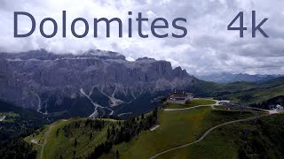 Dolomites Langkofel Ciampinoi Sellajoch  4k  Cinematic panoramic view [upl. by Jauch172]