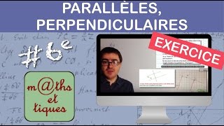 EXERCICE  Construire des droites parallèles et des droites perpendiculaires  Sixième [upl. by Jaylene179]