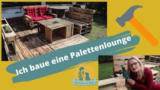 Ich baue ein Paletten Lounge Sitzbank aus Paletten bauen Terasse aus Paletten Sitzgruppe bauen [upl. by Attezi744]