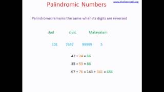 Palindromic Numbers [upl. by Ogir647]