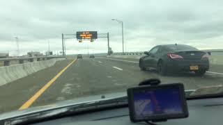 Driving on I64 through Hampton Roads BridgeTunnel HRBT again  from Hampton to Norfolk [upl. by Nsaj]