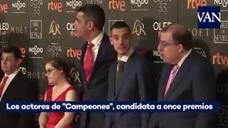 GOYA 2019 Los actores dequotCampeonesquot posan en la ALFOMBRA ROJA [upl. by Edea]