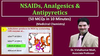 MCQs NSAIDs Analgesics and Antipyretics 50MCQs in 10 Min  Medicinal Chemistry  GPAT [upl. by Ennalorac292]