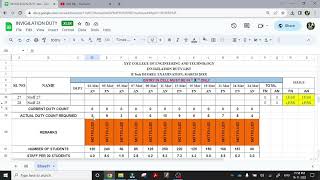 Invigilation Duty List for examination  Google Sheet invigilation exam dutylist googlesheet [upl. by Letney]